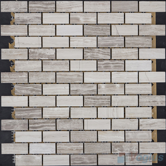 Wooden Gray Polished Subway Medium Brick Marble Mosaic VS-PBK94