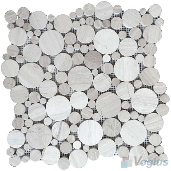 Wooden White Polished Bubble Marble Mosaic VS-PPB92
