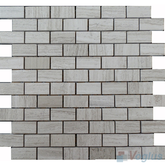 Wooden White Polished Subway Medium Brick Marble Mosaic VS-PBK92