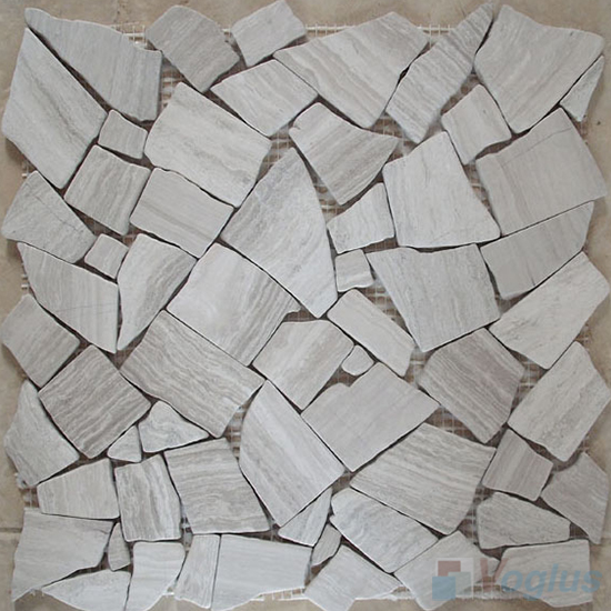 Wooden White River Rock Marble Mosaic VS-PRR97