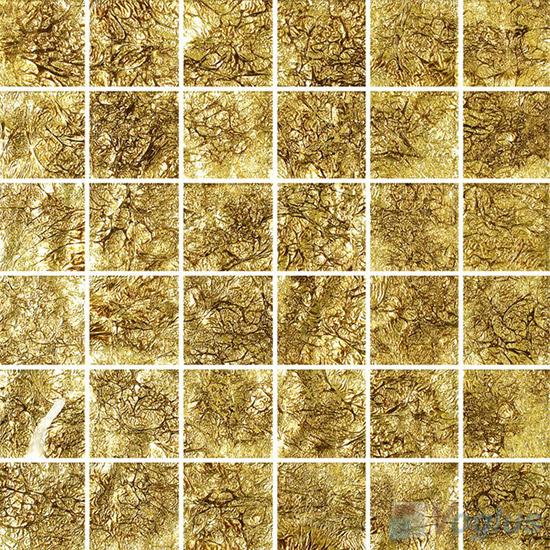 2x2 Heritage Gold Leaf Glass Tiles VG-GFE95