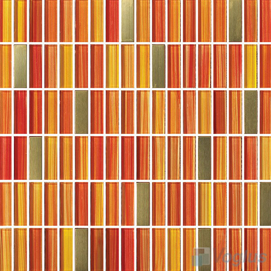 Pumpkin Strip Hand Painted Crystal Glass Tiles VG-HPC97