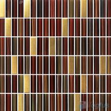 Burt Umber Strip Hand Painted Crystal Glass Tiles VG-HPC98