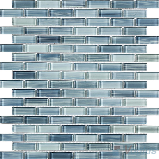 Gray Subway Hand Painted Glass Mosaic VG-HPC89