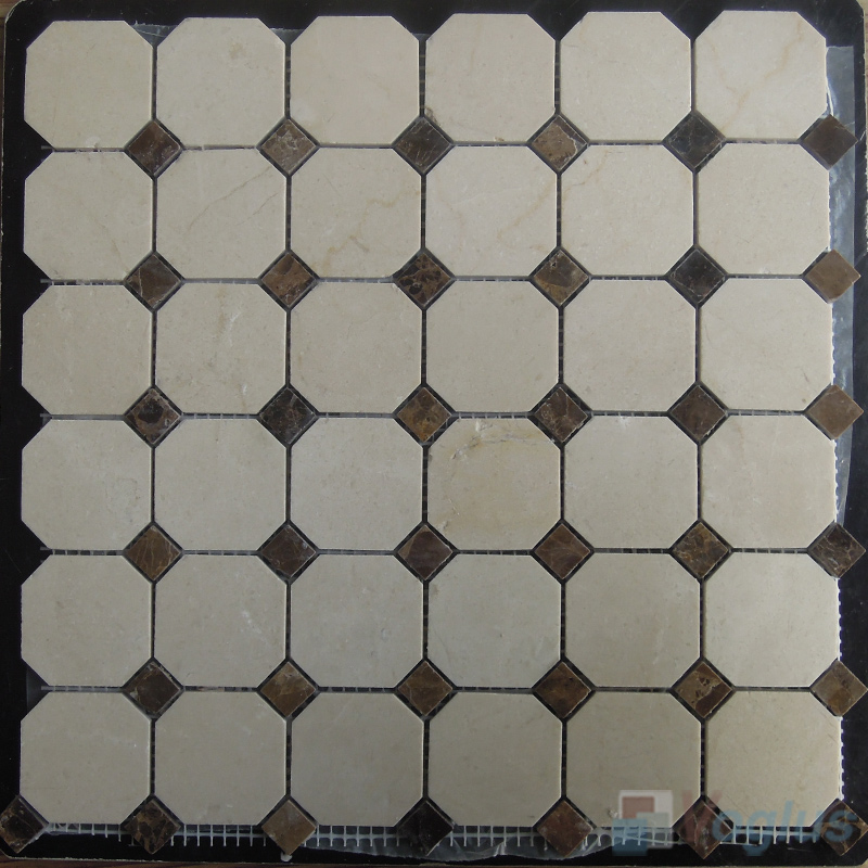 Crema Marfil Polished Octagon Marble Mosaic VS-MCM97