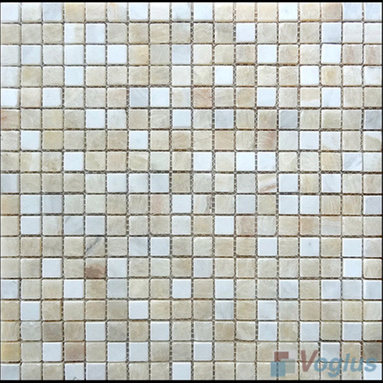 Polished Honey Onyx 4mm Thickness 15x15mm Heritage Marble Mosaic VS-SN92