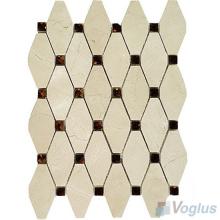 Cream Marfil Polished Elongated Shaped Marble Mosaic VS-PTG88