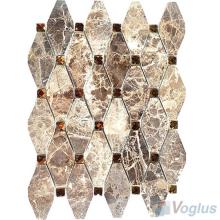 Dark Emperador Polished Elongated Shaped Marble Mosaic VS-PTG87