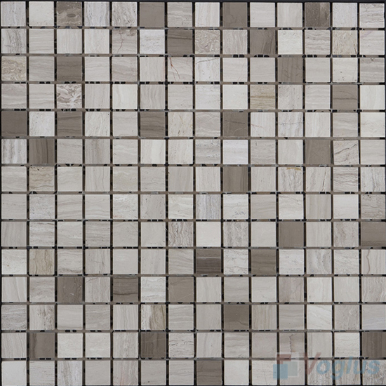 Wooden White Polished 20x20 Heritage Marble Mosaic VS-MDW84